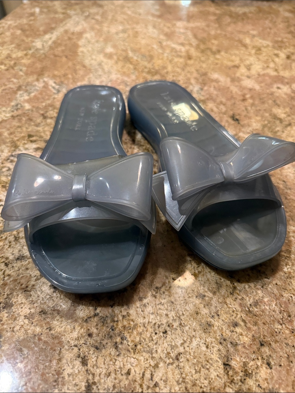 kate spade Gray Bow Jelly Slide Sandals size 8